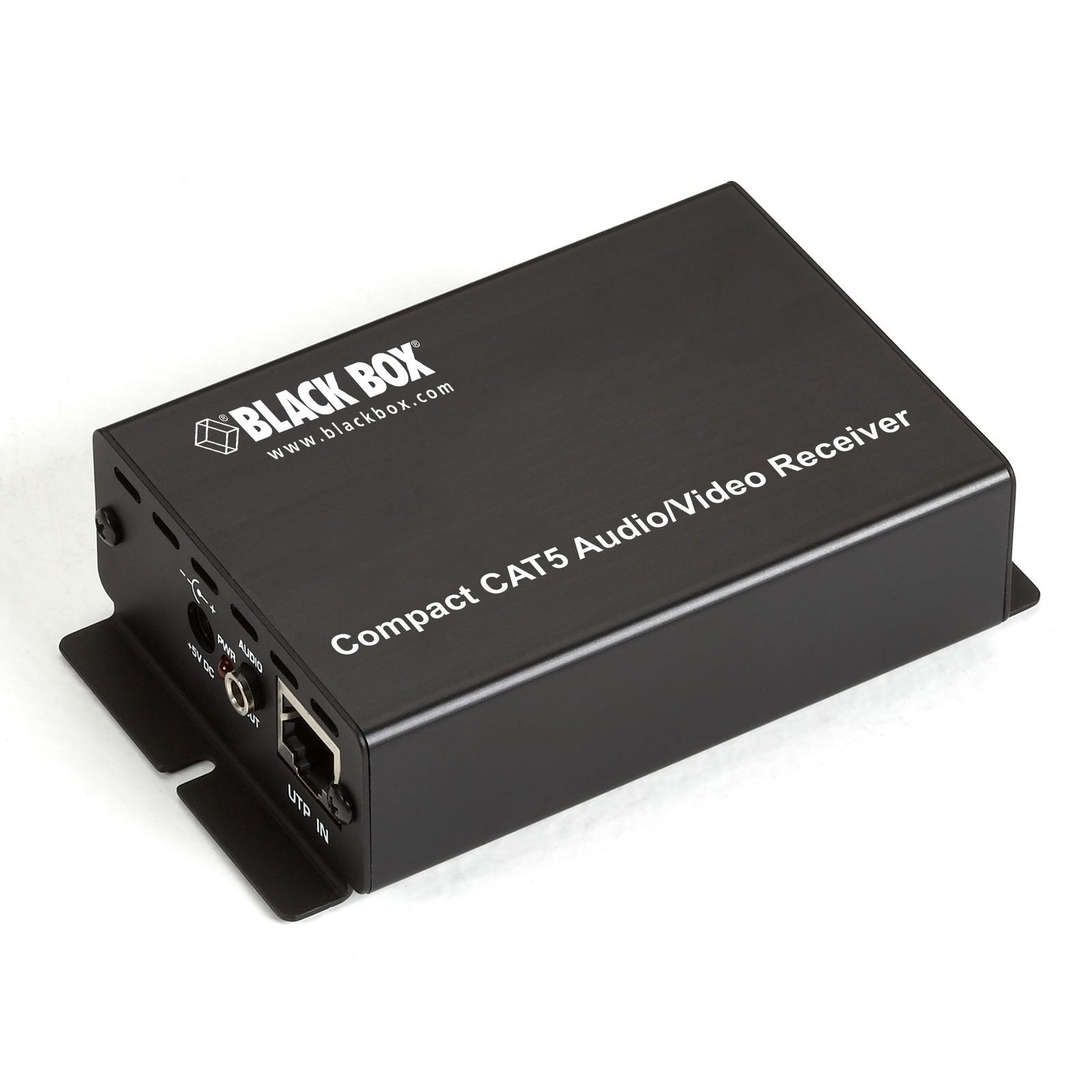 Compact CAT5 Audio/Video Receiver with 220V Power Supply